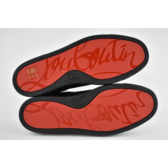 Christian Louboutin Vieira Spikes Flat Black Suede Lace Up Low Top Sneaker 40.5 - Picture 12 of 12